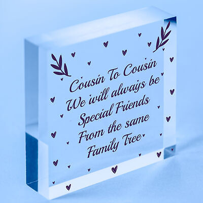 Cousin Family Gifts Christmas Birthday Gift For Cousin Wood Heart Thank You Gift