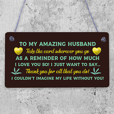 Keepsake Gift For Husband On Valentines Day Anniversary Thank You Plaque