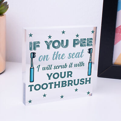 IF YOU PEE ON THE SEAT Funny Toilet Bathroom Loo Home Wall Plaque Friend Gift