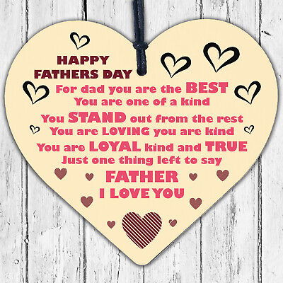 Stand Out Dad Daddy Wooden Wall Hanging Heart Fathers Day Love Gift Sign Plaque