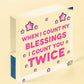 Blessings Count You Twice Wooden Hanging Heart Plaque Friendship Love Gift Sign