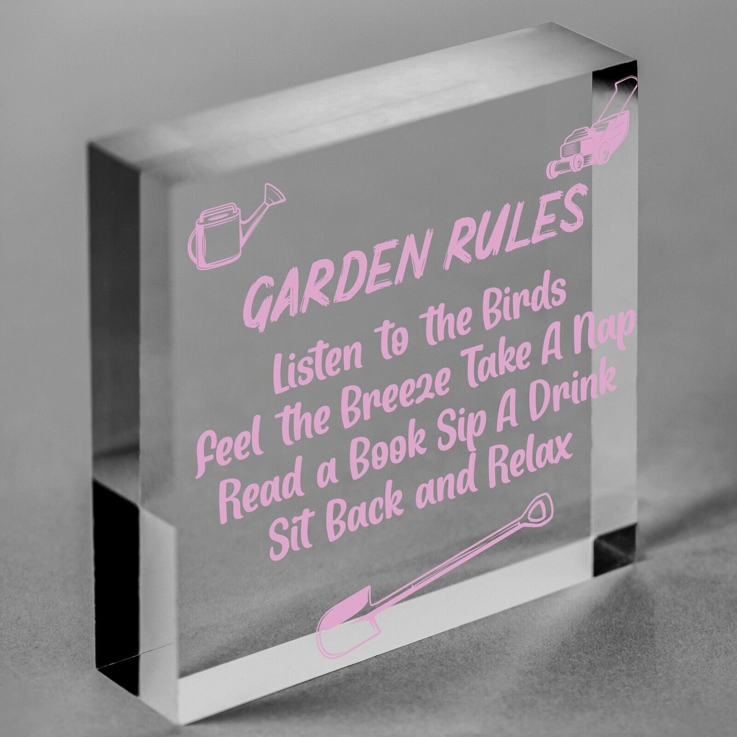 Garden Rules Sign Hanging Shed Summerhouse Plaque Rustic Gift For Family Home