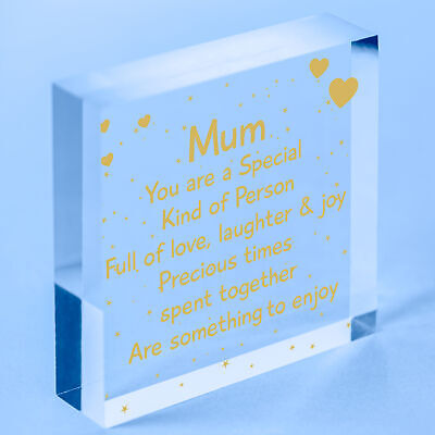 Special Mum Gifts From Son Daughter Birthday Christmas Wood Heart Mum Poem