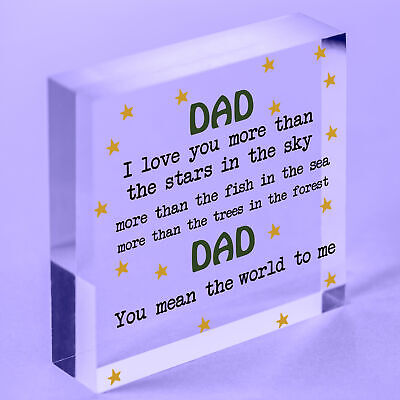 Dad I Love You Wooden Heart Fathers Day Gift Dad Birthday Gift From Daughter Son