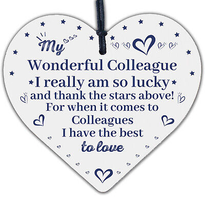 Colleague Plaque Wooden Heart Gift For Colleague Birthday Christmas Cards Gifts