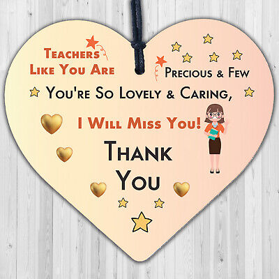 Teachers Are Precious Wooden Hanging Heart Shabby Chic Thank You Plaque Gift