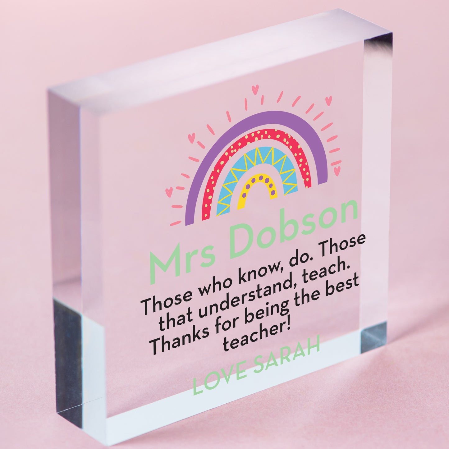 Teacher Rainbow Thank You Gift Personalised Teaching Assistant Head Teacher Gift