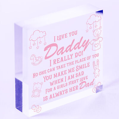 Bump Gifts Wooden Heart Dad Daddy Father Baby Son Daughter Card Thank You Gift