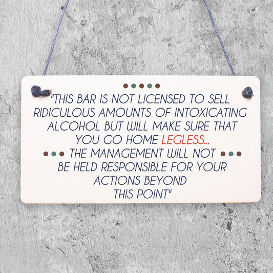 Funny Bar License Alcohol Sign For Home Bar Pub Man Cave Novelty Standing Plaque