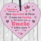 UNCLE Birthday Christmas Gift Wooden Heart Plaque DAD Brother Thank You Gift