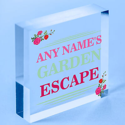 Personalised Garden Sign For Outdoors Garden Escape Sign Any Name Floral Sign