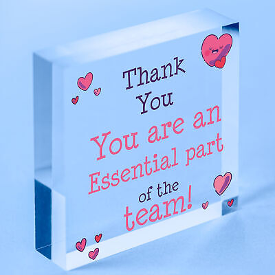 THANK YOU Gifts For Colleagues Employee Wooden Heart Plaque Office Work Gifts