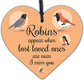 Robins Appear Wooden Hanging Heart Memorial Christmas Tree Decoration Plaque