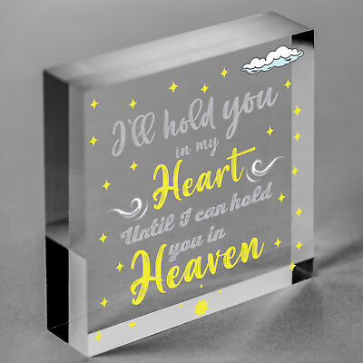 Mum Nan Dad Tribute Wood Heart Memorial Tree Decoration Plaque In Memory Sign