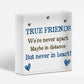 True Friends Never Apart Cute Wooden Hanging Plaque Gift Best Friends Love Sign