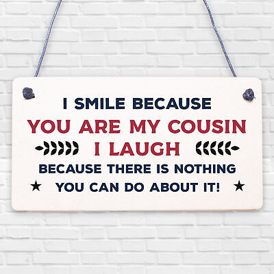 Birthday Gifts For Cousins Hanging Family Plaque Funny Thank You Gift Keepsake