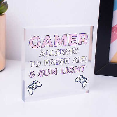 Gaming Novelty Sign Gamer Christmas Gifts For Son Brother Boys Bedroom Decor