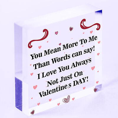 Engraved Valentines Day Gifts For Him Her Novelty Heart Plaque Gift For Partner