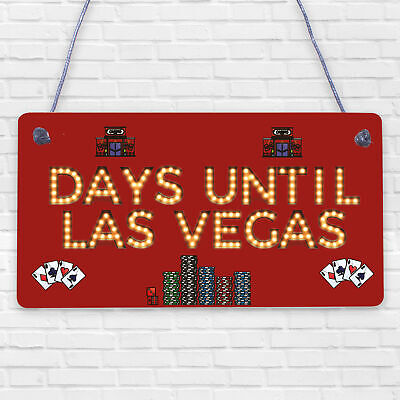 Chalkboard Holiday Countdown To LAS VEGAS America USA Hanging Plaque Friend Gift