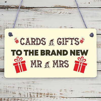 Cards & Gifts New Mr & Mrs Wedding Post Box Gift Table Decoration Plaque Sign