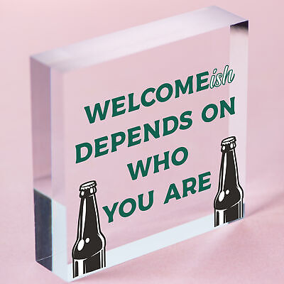 Funny Bar Welcome Sign Novelty Man Cave Gifts Home Bar Decor Garden Gifts