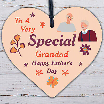 Cute Fathers Day Gift For Grandad Wood Heart Grandparent Gift Thank You Gift