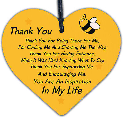 Thank You For Being There For Me Wooden Hanging Heart Love Friendship Plaque