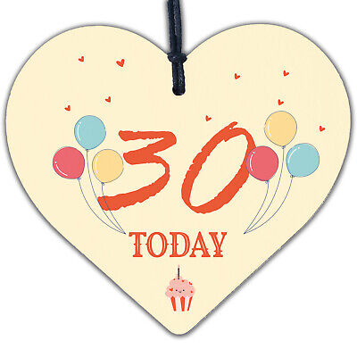 30th Birthday Decoration Wooden Heart Novelty Gift Tag Birthday Gift For Him Her