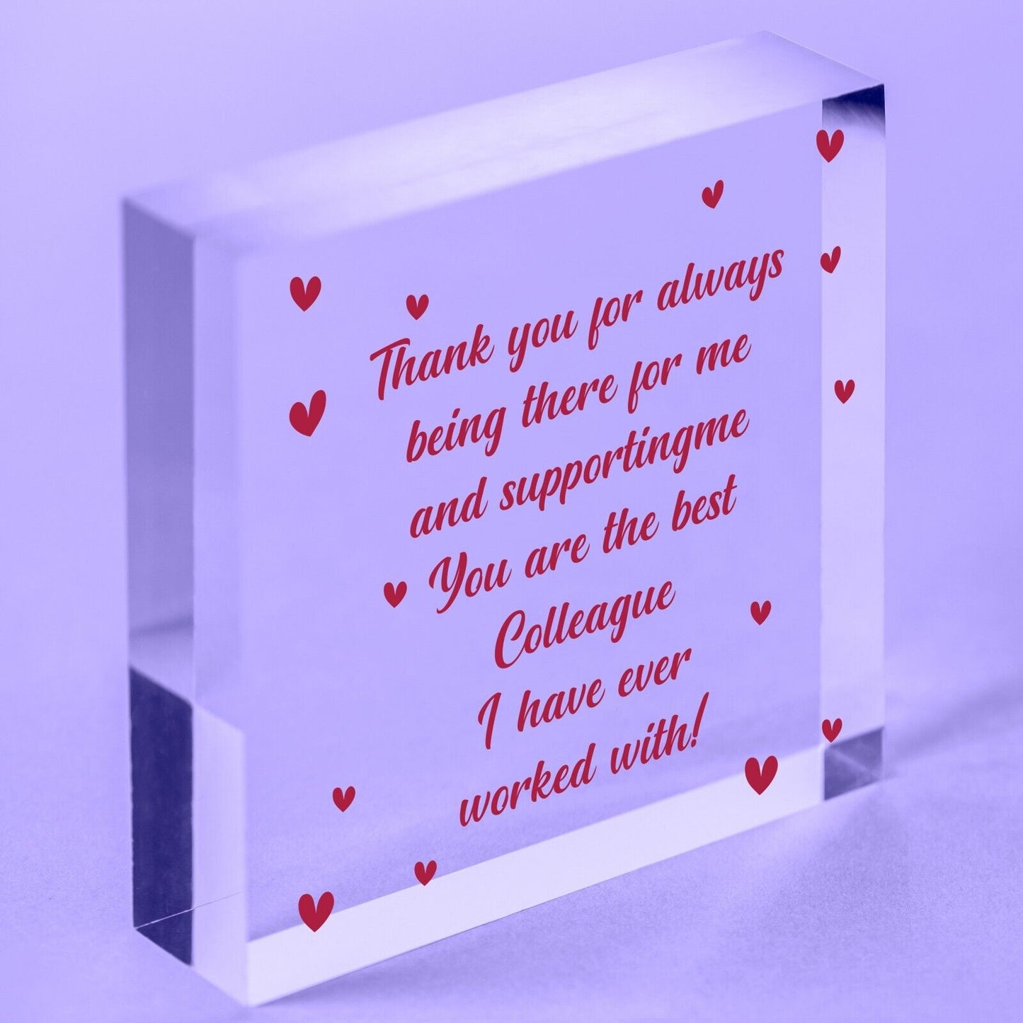 Novelty Gift For Colleague Wooden Heart Thank You Gift Leaving Christmas Gift