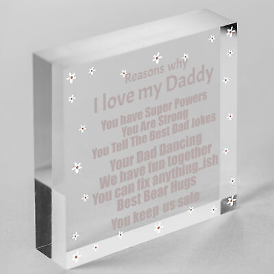 Dad Daddy Gifts For Birthday Christmas From Son Daughter Acrylic Heart Love Sign