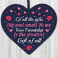 BEST FRIEND Gift Wooden Heart Friendship Plaque Birthday Valentines Gift For Her