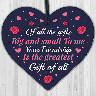 BEST FRIEND Gift Wooden Heart Friendship Plaque Birthday Valentines Gift For Her