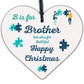 Christmas Funny Gifts For Brother Hanging Wooden Heart Novelty Gift From Sister