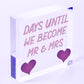 Countdown Days Unitl Mr & Mrs Couple Chalkboard Wedding Engagement Gift Sign