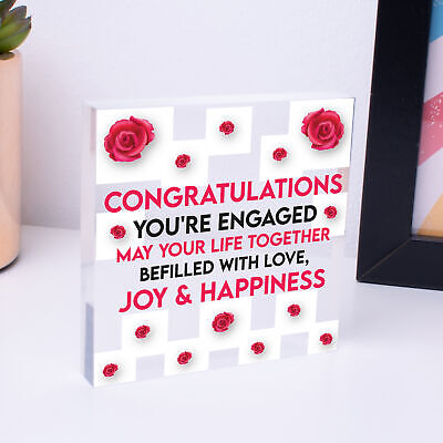 Wedding Engagement Couple Gift Congratulations Wooden Heart Plaque Mr & Mrs Gift