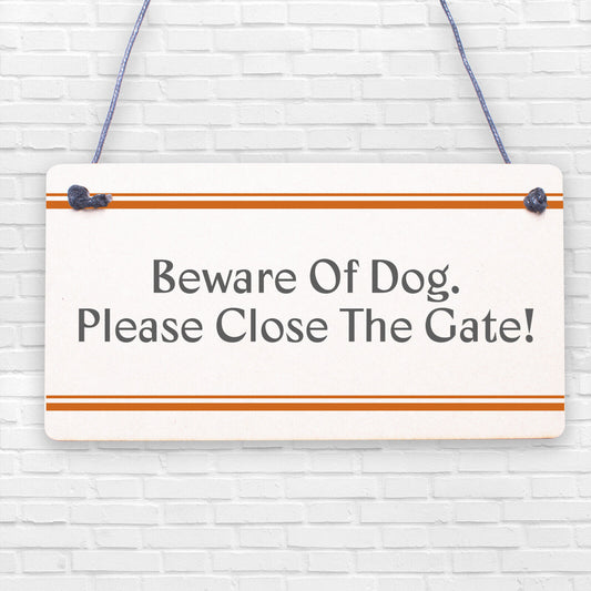 Beware Of The Dog Warning Sign Garden Gate House Door Hanging Outdoor Plaque