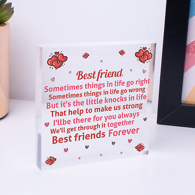 Best Friends Forever Friendship Hanging Heart Special Love Gift BFF Sign Present