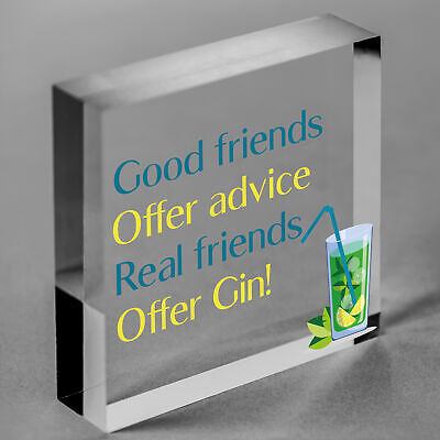 Friendship Gin Sign Garden Plaque Shed Home Bar Pub Alcohol Kitchen Plaque Gift