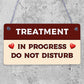 TREATMENT IN PROGRESS Do Not Disturb Shabby Chic Hanging Door Sign Salon Spa