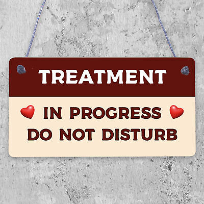 TREATMENT IN PROGRESS Do Not Disturb Shabby Chic Hanging Door Sign Salon Spa