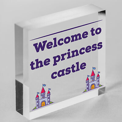 Princess Castle Plaque Door Playroom Bedroom Sign Gift Baby Girl Fairytale Decor