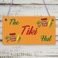 Tiki Hut Hanging Home Bar Pub Kitchen Plaque Alcohol Cocktails Sign Friend Gift