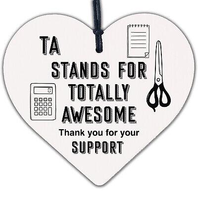 Teaching Assistant Gifts Wood Heart Thank You Gift Leaving School End Of Term