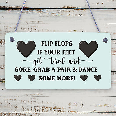 Wedding Reception Decor Flip Flop Grab A Pair And Dance Prop Hanging Plaque Sign