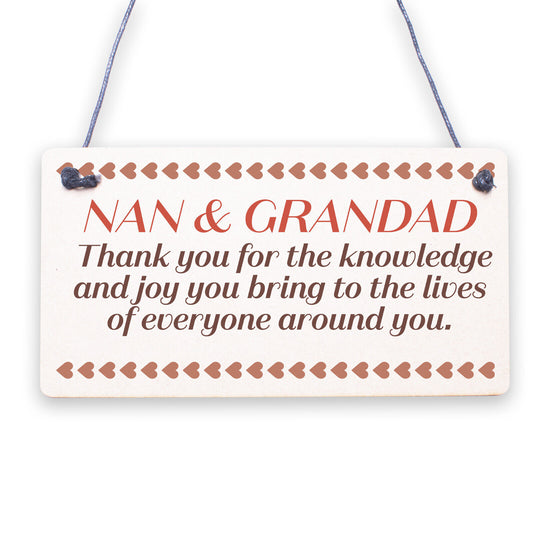 Best Nan And Grandad Gift Home Plaque Grandparent Sign Keepsake THANK YOU Gift