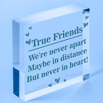 True Friends Never Apart Cute Wooden Hanging Plaque Gift Best Friends Love Sign