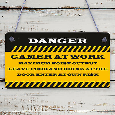 Funny Gaming Warning Sign Novelty Gaming Gifts For Boys Gamer Birthday Present