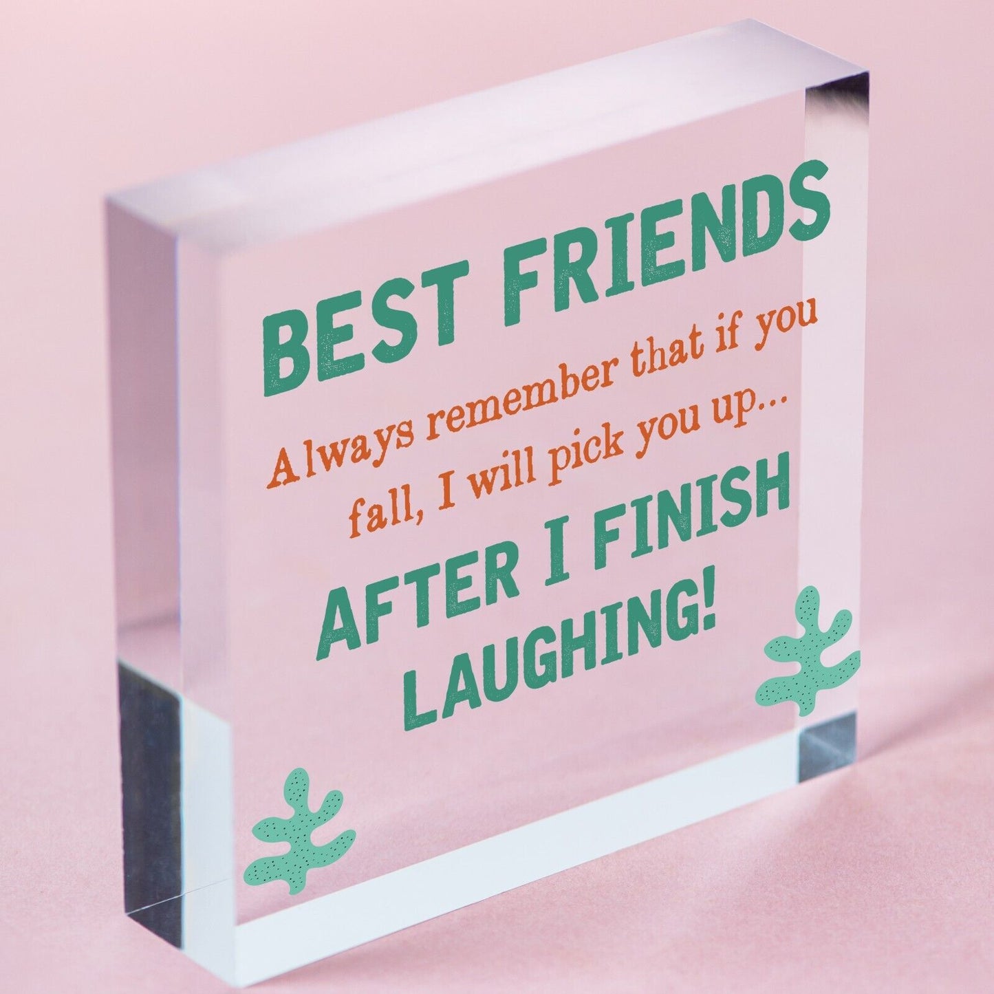 BEST FRIEND - I Will Pick You Up After I Finish Laughing! Friendship Gift Plaque