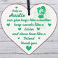 Special Auntie Sister Gift Handmade Wooden Heart Birthday Plaque Friendship Gift