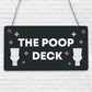 Nautical Bathroom Sign Poop Deck Funny Bathroom Toilet Loo Shabby Chic Sign